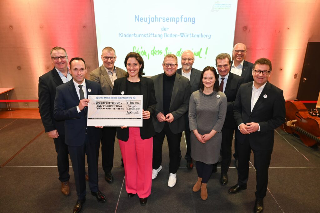 Vorstand, Kuratorium und Partner der Kinderturnstiftung Baden-Württemberg beim Neujahrsempfang